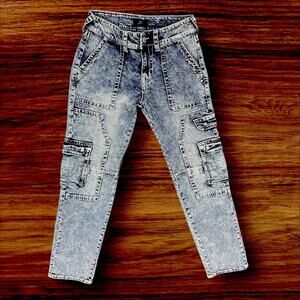 True Religion Ricki Vintage Carpenter Cargo Straight Jean Sz 27 Womens Current